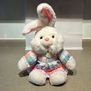 Colorful Striped Bunny Plush Stuffed Animal**FLAWS